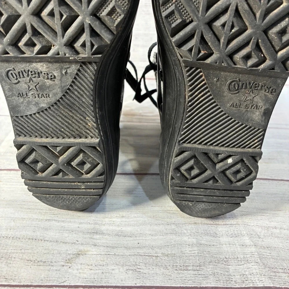 Converse Chuck Taylor All Star Hi-Rise Boot Black Rubber Zip 549591C‎ Womens 6